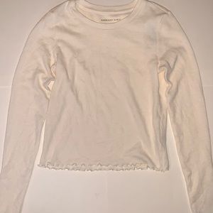 Cream long sleeve shirt American eagle